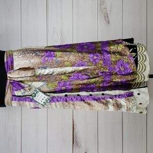 Darn Good Yarn Sari Silk Wrap Skirt Tea Goddess